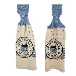 Hand Crafted Grannycore crochet top  vintage button closure towels farmhouse